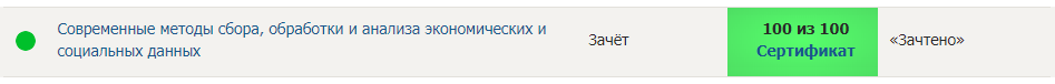 Современные методы сбора, обработки и анализа экономических и социальных данных Синергия/МОИ/МТИ/МосАП - на Отлично, ВСЕ ответы, 21 вопрос